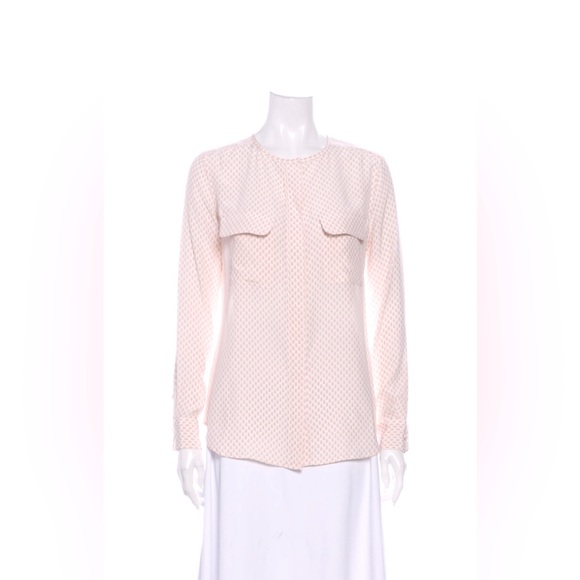 EQUIPMENT Femme Silk Long Sleeve Shirt Blouse Top - XS Button Down - Pattern 💗 - Picture 1 of 4